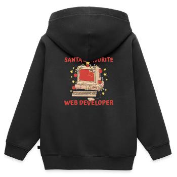 Web Entwickler Webdeveloper Weihnachtsmann - Kinder Premium Organic Zip Hoodie - Schwarz - Hinten - AI Model Kid Male (0cm)