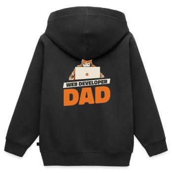 Web Developer Web Developer Father - Kids Premium Organic Zip-up Hoodie - black - Back - AI Model Kid Male (0cm)