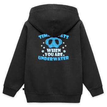 Tauchen Taucher Unter Wasser - Kinder Premium Organic Zip Hoodie - Schwarz - Hinten - AI Model Kid Male (0cm)