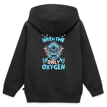 Plongeur Plongée Oxygène - Sweat Premium à capuche zippé enfant bio - noir - Dos - AI Model Kid Male (0cm)
