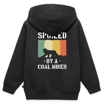 Frau von Minenarbeiter Ehepartner - Kinder Premium Organic Zip Hoodie - Schwarz - Hinten - AI Model Kid Male (0cm)