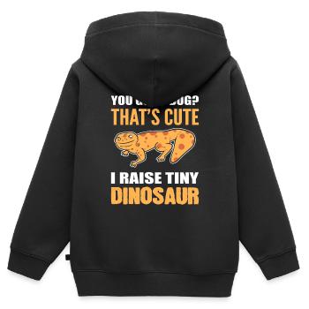 Vous avez un chien? C’est mignon j’élève de minuscules dinosaures - Sweat Premium à capuche zippé enfant bio - noir - Dos - AI Model Kid Male (0cm)