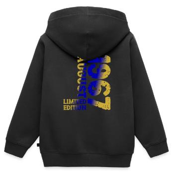 1967 August Limited Edition 56th Birthday Outfit - Kids Premium Organic Zip-up Hoodie - black - Back - AI Model Kid Male (0cm)