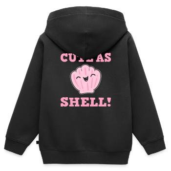 Jeu de mots Thalassophile - Sweat Premium à capuche zippé enfant bio - noir - Dos - AI Model Kid Male (0cm)
