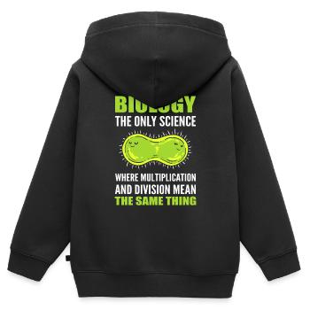 Funny Science Recherche en biologie - Sweat Premium à capuche zippé enfant bio - noir - Dos - AI Model Kid Male (0cm)