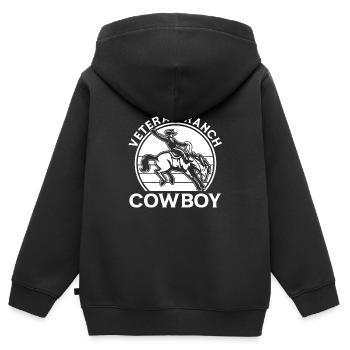 Rodeo Cowboy Ranch Cowboy - Sweat Premium à capuche zippé enfant bio - noir - Dos - AI Model Kid Male (0cm)