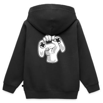 Videospiel -Controller Computerfreak - Kinder Premium Organic Zip Hoodie - Schwarz - Hinten - AI Model Kid Male (0cm)