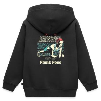 Planche de yoga - Sweat Premium à capuche zippé enfant bio - noir - Dos - AI Model Kid Male (0cm)
