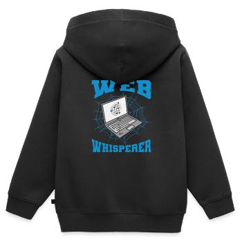 Développeur Web Développeur Web Drôle - Sweat Premium à capuche zippé enfant bio - noir - Dos - AI Model Kid Male (0cm)