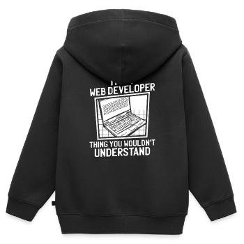 Web Developer Web Developer - Kids Premium Organic Zip-up Hoodie - black - Back - AI Model Kid Male (0cm)