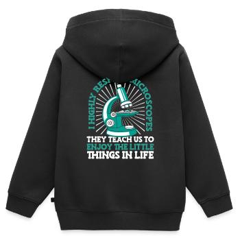 Biology Biologist Microscope - Kids Premium Organic Zip-up Hoodie - black - Back - AI Model Kid Male (0cm)