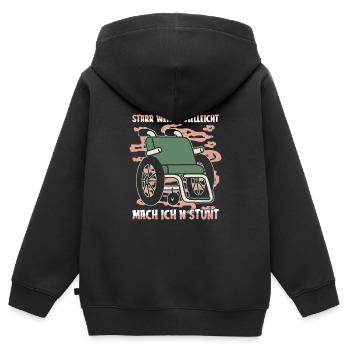 Rollstuhl Rollstuhlfahrer - Kinder Premium Organic Zip Hoodie - Schwarz - Hinten - AI Model Kid Male (0cm)