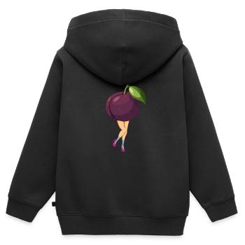 Plums Cool - Kids Premium Organic Zip-up Hoodie - black - Back - AI Model Kid Male (0cm)