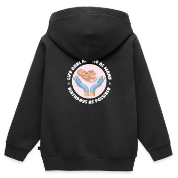 Sage-femme Cool Future Sage-femme - Sweat Premium à capuche zippé enfant bio - noir - Dos - AI Model Kid Male (0cm)