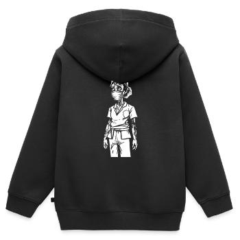 Zombie Halloween - Kinder Premium Organic Zip Hoodie - Schwarz - Hinten - AI Model Kid Male (0cm)
