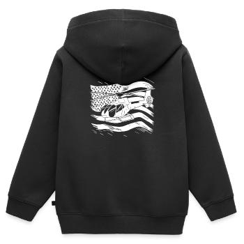 Helikopter Hubschrauber - Kinder Premium Organic Zip Hoodie - Schwarz - Hinten - AI Model Kid Male (0cm)