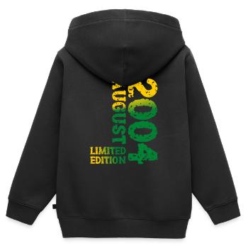 2004 August Limited Edition 19. Geburtstag Outfit - Kinder Premium Organic Zip Hoodie - Schwarz - Hinten - AI Model Kid Male (0cm)