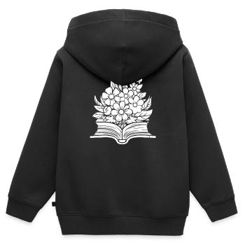 Rat de bibliothèque Livre Rat de bibliothèque - Sweat Premium à capuche zippé enfant bio - noir - Dos - AI Model Kid Male (0cm)