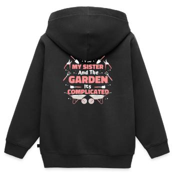 Hobbygärtner Garten Großvater - Kinder Premium Organic Zip Hoodie - Schwarz - Hinten - AI Model Kid Male (0cm)