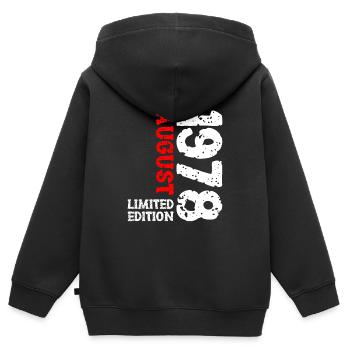 1978 August Limited Edition 45. Geburtstag Outfit - Kinder Premium Organic Zip Hoodie - Schwarz - Hinten - AI Model Kid Male (0cm)