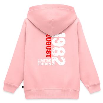 1982 August Limited Edition 41. Geburtstag Outfit - Kinder Premium Organic Zip Hoodie - Rosa - Hinten - AI Model Kid Female (0cm)