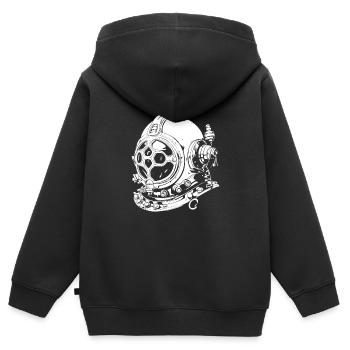 Plongeur plongeur - Sweat Premium à capuche zippé enfant bio - noir - Dos - AI Model Kid Male (0cm)