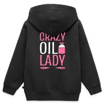 Lustiges ätherisches Öl Ölhorter - Kinder Premium Organic Zip Hoodie - Schwarz - Hinten - AI Model Kid Male (0cm)