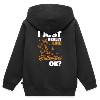 Hobbygärtner Garten Monarch - Kinder Premium Organic Zip Hoodie - Schwarz - Hinten - AI Model Kid Male (0cm)