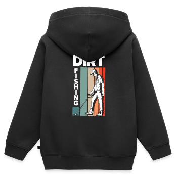 Détecteur de métaux à sondage amusant - Sweat Premium à capuche zippé enfant bio - noir - Dos - AI Model Kid Male (0cm)