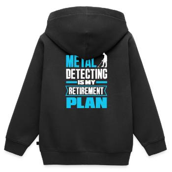 Détecteur de métaux à sondage amusant Détecteur T - Sweat Premium à capuche zippé enfant bio - noir - Dos - AI Model Kid Male (0cm)