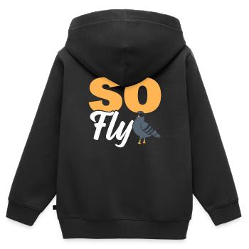 So Fly Ornithologe - Kinder Premium Organic Zip Hoodie - Schwarz - Hinten - AI Model Kid Male (0cm)