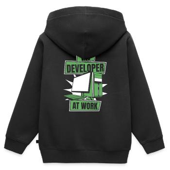 Web Developer Webdeveloper Cool - Kids Premium Organic Zip-up Hoodie - black - Back - AI Model Kid Male (0cm)