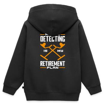 Détecteur de métaux à sondage amusant - Sweat Premium à capuche zippé enfant bio - noir - Dos - AI Model Kid Male (0cm)
