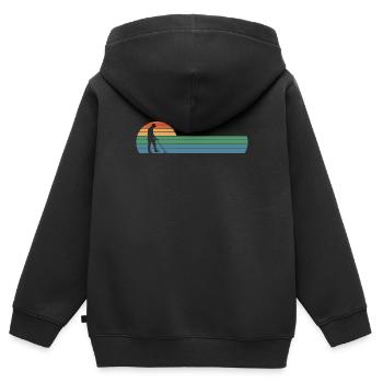 Détecteur de métaux à sondage amusant - Sweat Premium à capuche zippé enfant bio - noir - Dos - AI Model Kid Male (0cm)