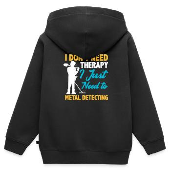 Détecteur de métaux à sondage amusant - Sweat Premium à capuche zippé enfant bio - noir - Dos - AI Model Kid Male (0cm)
