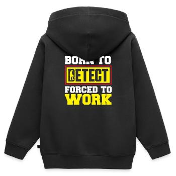 Détecteur de métaux à sondage amusant - Sweat Premium à capuche zippé enfant bio - noir - Dos - AI Model Kid Male (0cm)