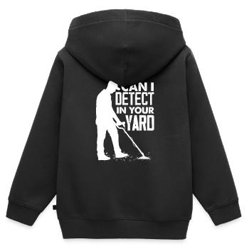 Détecteur de métaux à sondage amusant - Sweat Premium à capuche zippé enfant bio - noir - Dos - AI Model Kid Male (0cm)