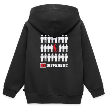 Détecteur de métaux à sondage amusant - Sweat Premium à capuche zippé enfant bio - noir - Dos - AI Model Kid Male (0cm)