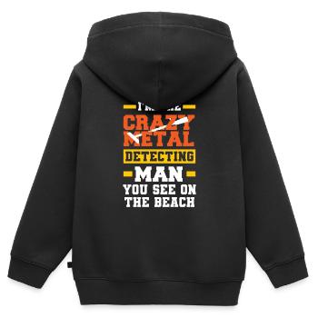 Détecteur de métaux à sondage amusant - Sweat Premium à capuche zippé enfant bio - noir - Dos - AI Model Kid Male (0cm)