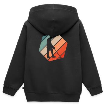 Détecteur de métaux à sondage amusant - Sweat Premium à capuche zippé enfant bio - noir - Dos - AI Model Kid Male (0cm)