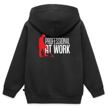 Détecteur de métaux à sondage amusant - Sweat Premium à capuche zippé enfant bio - noir - Dos - AI Model Kid Male (0cm)
