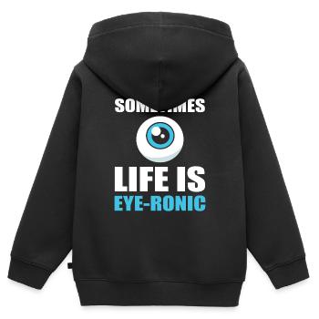 Optiker - Kinder Premium Organic Zip Hoodie - Schwarz - Hinten - AI Model Kid Male (0cm)