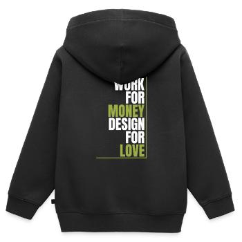 Développeur Web Développeur Web Amour - Sweat Premium à capuche zippé enfant bio - noir - Dos - AI Model Kid Male (0cm)