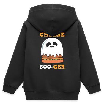 Lustiger Käse Burger Grillkoch - Kinder Premium Organic Zip Hoodie - Schwarz - Hinten - AI Model Kid Male (0cm)
