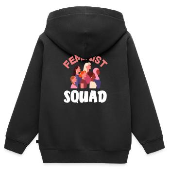 Feminismus Feministin - Kinder Premium Organic Zip Hoodie - Schwarz - Hinten - AI Model Kid Male (0cm)