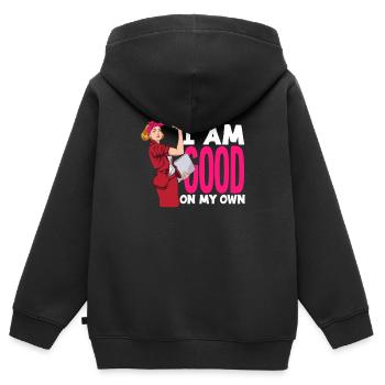 Feminismus Feministin - Kinder Premium Organic Zip Hoodie - Schwarz - Hinten - AI Model Kid Male (0cm)