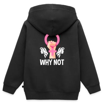 Féminisme Féministe - Sweat Premium à capuche zippé enfant bio - noir - Dos - AI Model Kid Male (0cm)