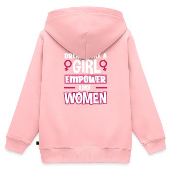Feminismus Feministin - Kinder Premium Organic Zip Hoodie - Rosa - Hinten - AI Model Kid Female (0cm)