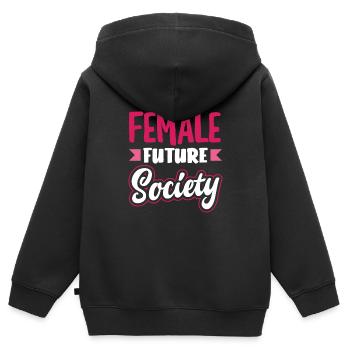 Feminismus Feministin - Kinder Premium Organic Zip Hoodie - Schwarz - Hinten - AI Model Kid Male (0cm)