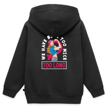 Féminisme Féministe - Sweat Premium à capuche zippé enfant bio - noir - Dos - AI Model Kid Male (0cm)